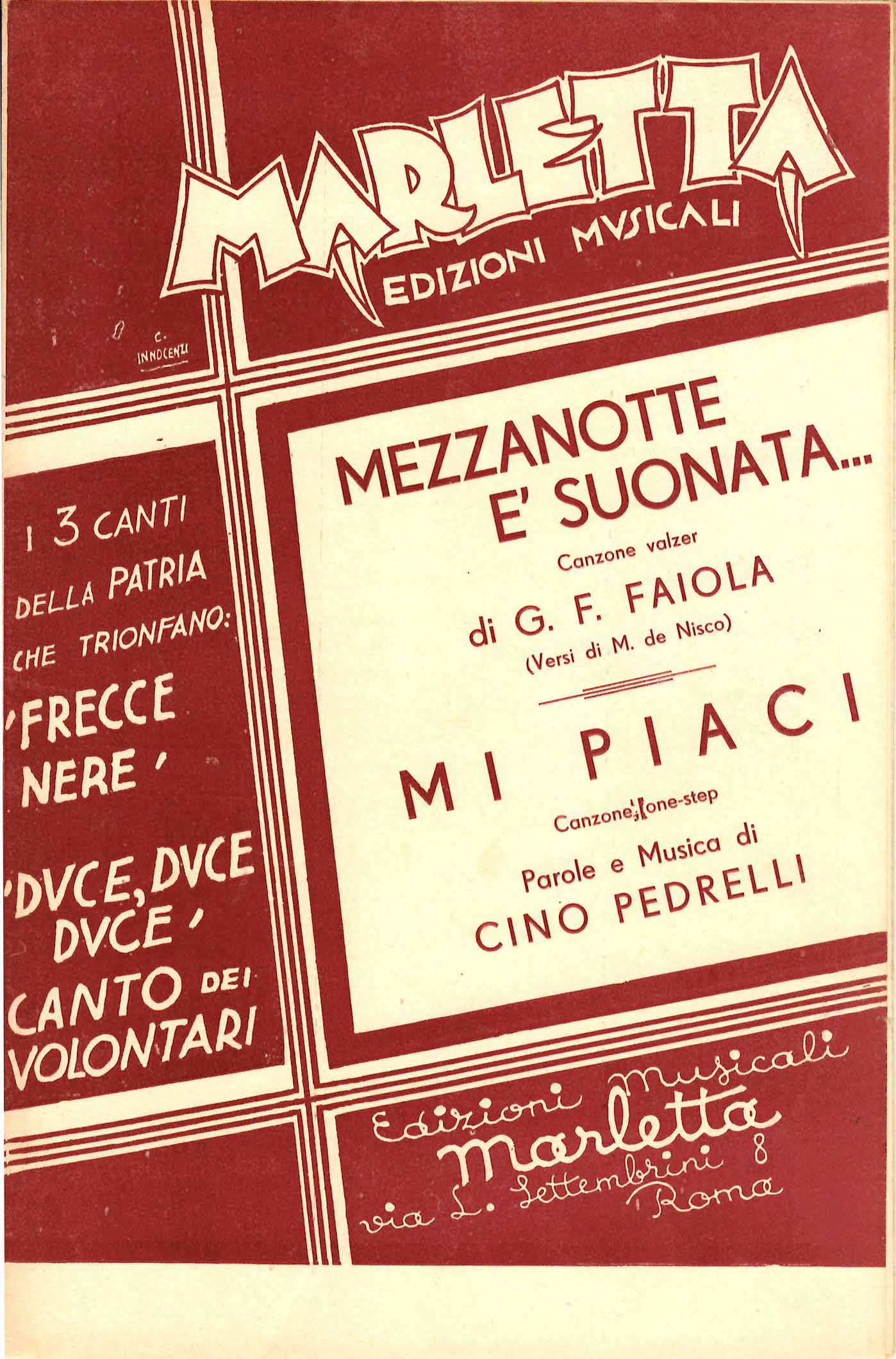 Mi piaci. Canzone one-step. Parole e musica di Cino Pedrelli